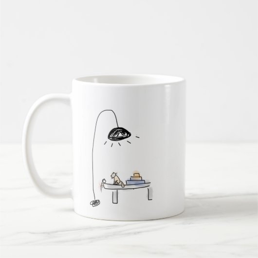 Einfache Elegante Whimsy Charming Niedlich Cat ind Kaffeetasse (Links)