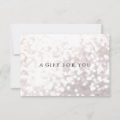 Einfache Elegante White Bokeh Geschenkgutschein (Vorderseite)