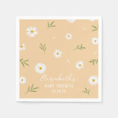 Einfache elegante White Daisies Baby Dusche Serviette (Vorderseite)