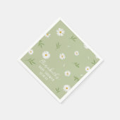 Einfache elegante White Daisies Baby Dusche Serviette (Ecke)