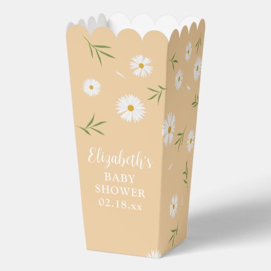 Einfache elegante White Daisies Summer Baby Dusche Geschenkschachtel (Rückseite)