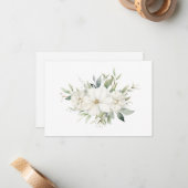 Einfache Elegante White Floral Bouquet Wohnung Mitteilungskarte (Vorderseite/Rückseite Beispiel)