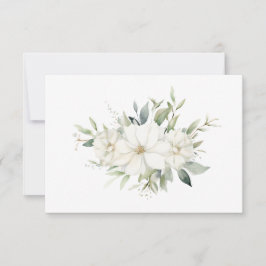 Einfache Elegante White Floral Bouquet Wohnung Mitteilungskarte