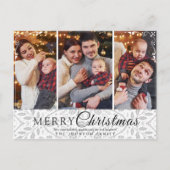 Einfache Elegante White Frame 3 Foto Weihnachten (Vorderseite)