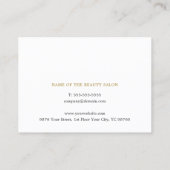 Einfache elegante White Gold Schönheitskarte Terminkarte (Rückseite)