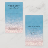 Einfache elegante White Gold Schönheitskarte Terminkarte (Vorne/Hinten)