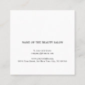 Einfache elegante White Gold Schönheitskarte Terminkarte (Rückseite)