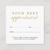 Einfache elegante White Gold Schönheitskarte Terminkarte (Vorderseite)