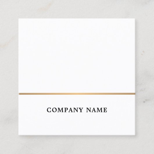 Einfache, elegante White Imitats Gold Line Consult Quadratische Visitenkarte (Vorderseite)