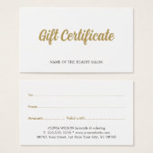 Einfache elegante White Imitats Gold Schönheitskar (Vorne & Hinten)