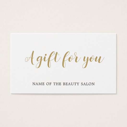 Einfache elegante White Imitats Gold Schönheitskar (Vorderseite)