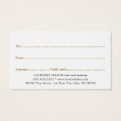 Einfache elegante White Imitats Gold Schönheitskar (Rückseite)