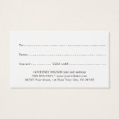 Einfache elegante White Imitats Gold Schönheitskar (Rückseite)