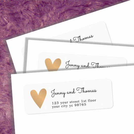 Einfache Elegante White Imitats Hochzeit Gold Herz