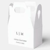 Einfache, elegante White Monogram Wedding Geschenkschachtel (Geöffnet)
