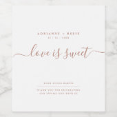 Einfache, elegante White & Rose Weinetikett (Einzelnes Label)