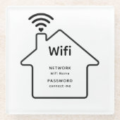 Einfache Elegante WiFi Network Password Info Hotel Glasuntersetzer (Vorderseite)