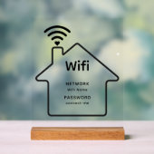 Einfache Elegante WiFi-Netzwerkkennwortinformation Acrylschild (Neutral)