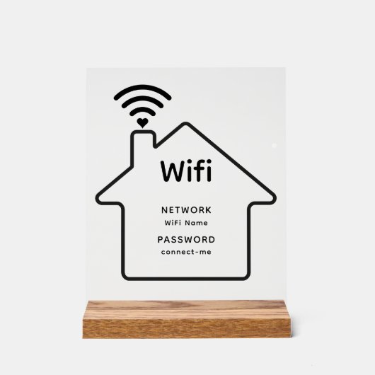 Einfache Elegante WiFi-Netzwerkkennwortinformation Acrylschild (Vorderseite)