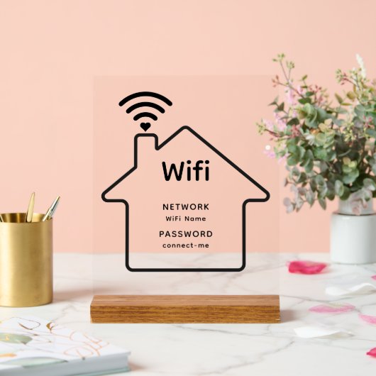Einfache Elegante WiFi-Netzwerkkennwortinformation Acrylschild (Hochzeit)