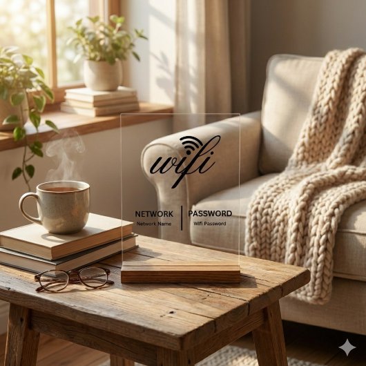 Einfache Elegante WiFi-Netzwerkkennwortinformation Acrylschild