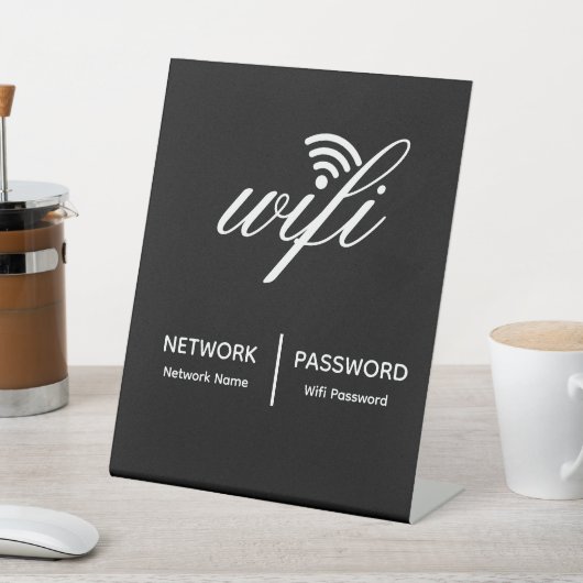 Einfache Elegante WiFi-Netzwerkkennwortinformation Sockelschild (In SItu)