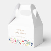 Einfache Elegante Wildblume Babydusche Geschenkschachtel (Rückseite)
