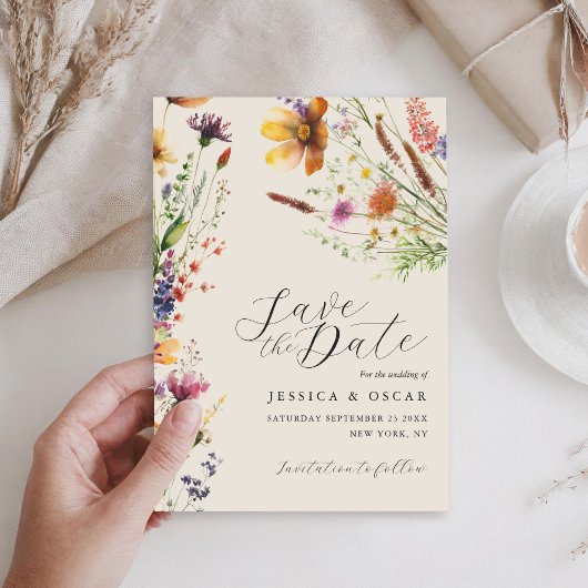 Einfache Elegante Wildblume Frühjahrssommer Hochze Save The Date