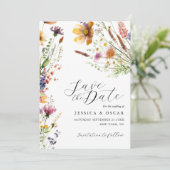 Einfache Elegante Wildblume Frühjahrssommer Hochze Save The Date (Stehend Vorderseite)