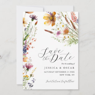 Einfache Elegante Wildblume Frühjahrssommer Hochze Save The Date