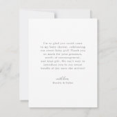 Einfache Elegante Wildblume Kaninchen Babydusche Dankeskarte (Rückseite)