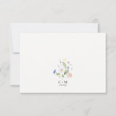 Einfache elegante Wildblumen Boho Wedding RSVP Karte (Rückseite)