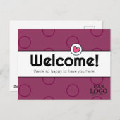 Einfache Elegante Wine Colored Business Willkommen Postkarte (Vorne/Hinten)