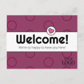 Einfache Elegante Wine Colored Business Willkommen Postkarte (Vorderseite)