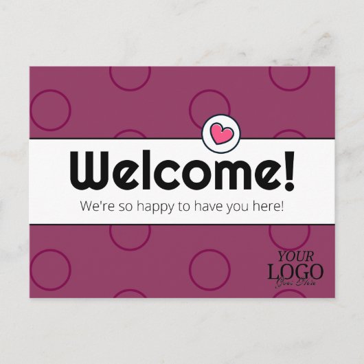 Einfache Elegante Wine Colored Business Willkommen Postkarte (Vorderseite)