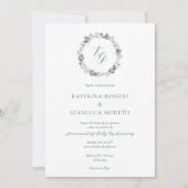 Einfache Elegante Winter Greenerie Katholische Hoc Einladung (Vorderseite)