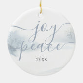 Einfache Elegante Winter Woodland Scene Fox Keramik Ornament (Hinten)