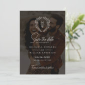Einfache, elegante Wraath-Hochzeit mit 2 Fotos Tex Save The Date (Stehend Vorderseite)