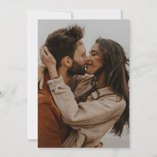 Einfache, elegante Wraath-Hochzeit mit 2 Fotos Tex Save The Date (Rückseite)