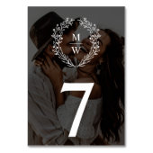 Einfache, elegante Wraath-Hochzeit mit 2 Fotos Tex Tischnummer (Rückseite)