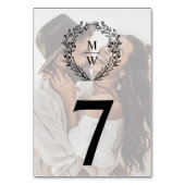 Einfache, elegante Wraath-Hochzeit mit 2 Fotos Tex Tischnummer (Rückseite)