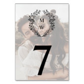 Einfache, elegante Wraath-Hochzeit mit 2 Fotos Tex Tischnummer (Vorderseite)