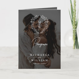 Einfache Elegante Wreath-Hochzeit mit 4 Fotos Text Programm