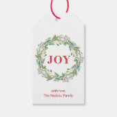 Einfache Elegante Wreath Joy Moderne Weihnachten Geschenkanhänger (Vorderseite)