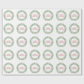 Einfache Elegante Wreath Joy Moderne Weihnachten Geschenkpapier (Flach)