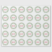 Einfache Elegante Wreath Joy Moderne Weihnachten Geschenkpapier (Flach)