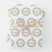 Einfache Elegante Wreath Joy Moderne Weihnachten Geschenkpapier Set (Beispiel)