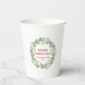 Einfache Elegante Wreath Moderne Weihnachten Pappbecher (Rückseite)