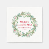 Einfache Elegante Wreath Moderne Weihnachten Serviette (Vorderseite)