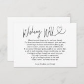 Einfache elegante Wunschkarte Begleitkarte (Vorne/Hinten)